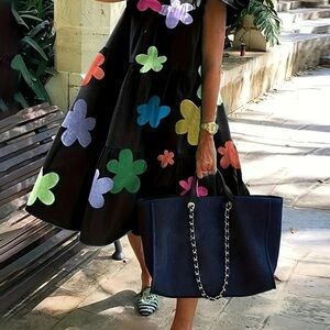 Floral Black Midi Dress